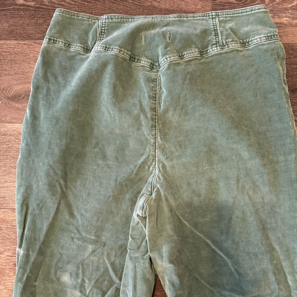 Emerald Green Corduroy Flare Pants - Picture 12 of 14